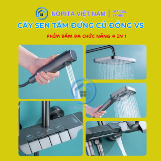 Sen Tắm Đứng Nóng Lạnh Norita V5 Cao Cấp Củ Đồng Mạ Titan bền đẹp