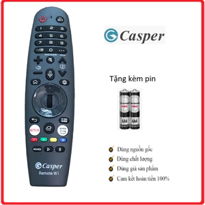 Điều khiển remote từ xa dùng cho tivi Casper có chuột bay và giọng nói Remote W1 loại tốt zin - tặng pin