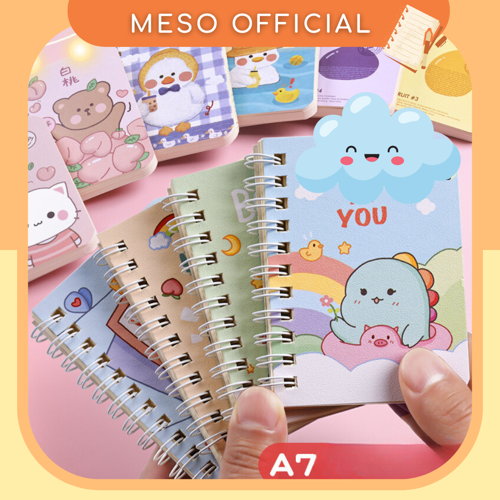 Sổ Mini A7, Sổ Mini Ghi Chú Lò Xo 160 Trang, Sổ Còng A7 Ghi Chú Mọi Nơi