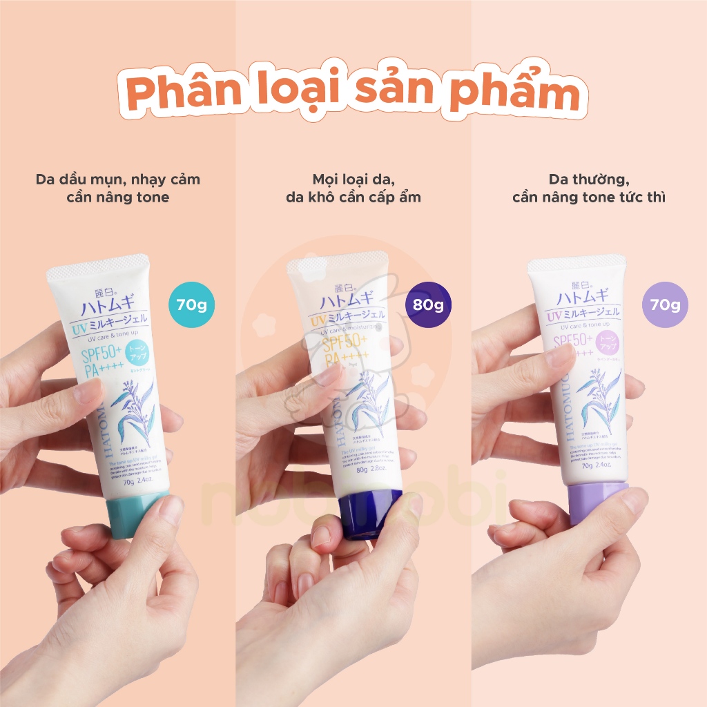 (Chính hãng) Kem Chống Nắng Reihaku Hatomugi Nâng Tông và Dưỡng Ẩm Cho Da SPF 50+ PA++++