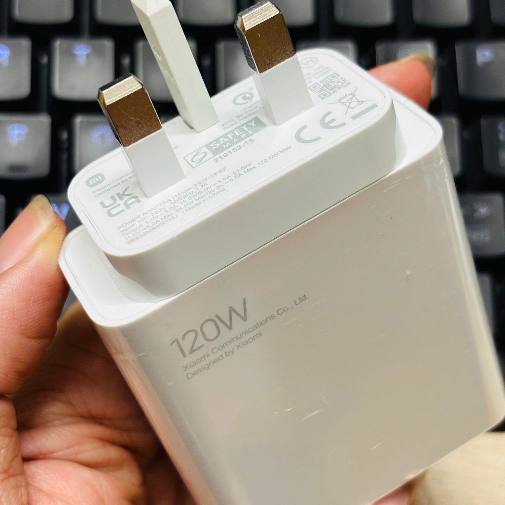 Không hộp- Củ Sạc Nhanh 120W/67W Xiaomi , chân sạc 3 chấu