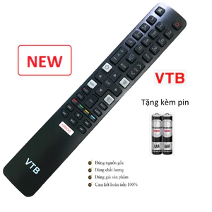 Điều khiển remote từ xa dùng cho tivi VTB dài có nút KARAOKE smart internet - hàng mới - tặng kèm pin
