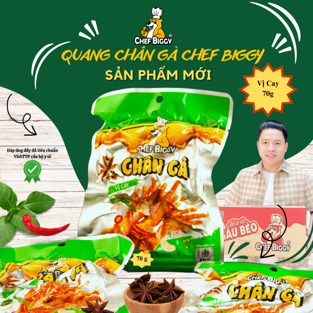 Gói To 70g Chân Gà CHEF BIGGY Vị Cay Và Vị Mật Ong | Shopee Việt Nam