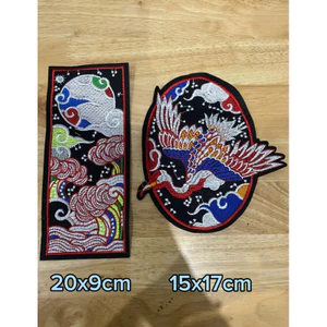 patch vải ủi nhiệt thêu hình thời trong combo bộ vuông tròn mây