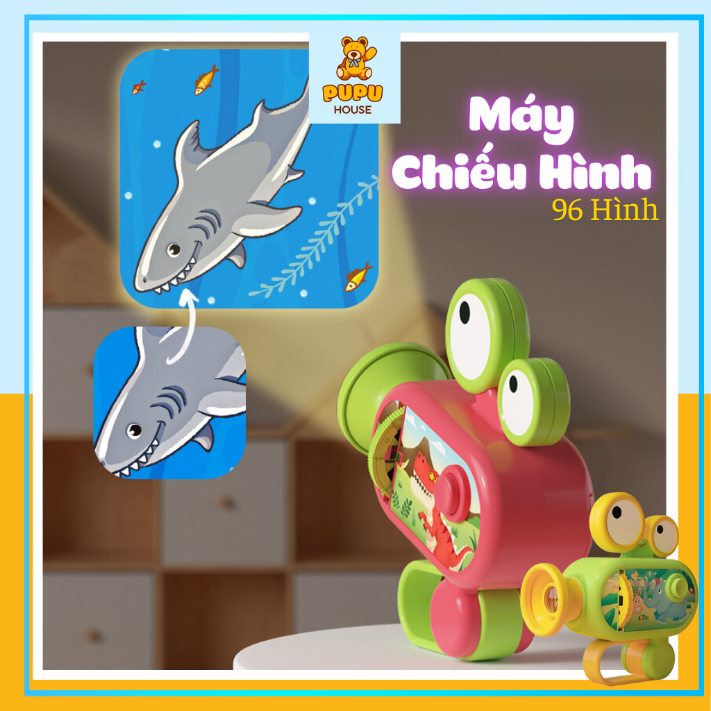 Đồ Chơi Máy Chiếu Có Thể Điều Chỉnh Chiếu Khoảng Cách Gồm 12 Đĩa Đèn Pin Chiếu Hình Cho Bé Mẫu Mới - PUPU HOUSE