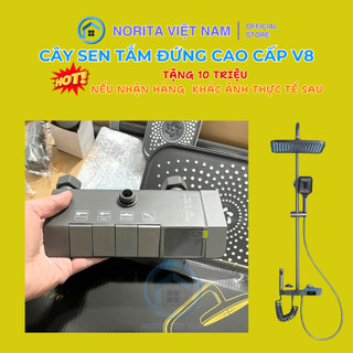 Sen Cây Tắm Đứng Phím Đàn  V7 Có LED Hiển Thị Nhiệt Độ, Bộ Sen Cây Tắm Đứng Nóng Lạnh Củ Đồng Sơn Tĩnh Điện An Toàn