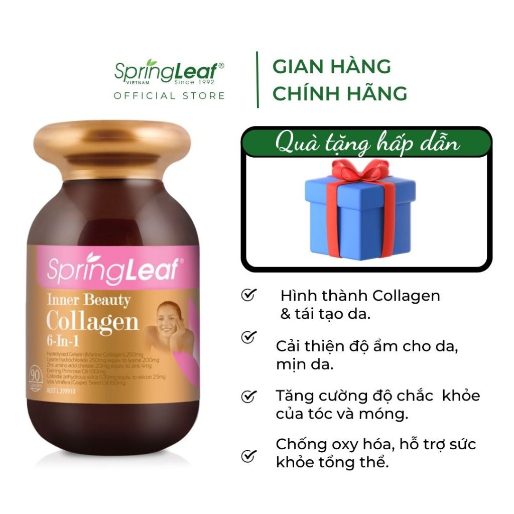 Collagen trẻ hóa làn da Collagen 6in1 Inner Beauty SpringLeaf hỗ trợ ...