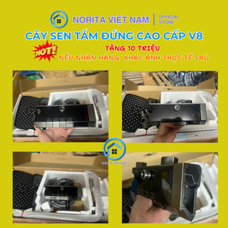 Sen Cây, Sen Tắm Đứng Nóng Lạnh V8 Dạng Phím Đàn Có Led Hiển Thị Nhiệt Độ Và Thời Gian  Mạ Titan/Nano Cao Cấp