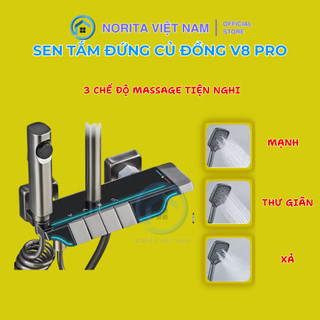 Sen Cây Tắm Đứng Phím Đàn V8 Pro Có LED Hiển Thị Nhiệt Độ, Bộ Sen Cây Tắm Đứng Nóng Lạnh Củ Đồng Sơn Tĩnh Điện An Toàn