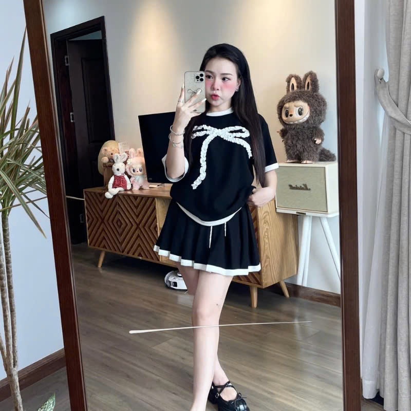 Set đồ nữ áo tay ngắn mix chân váy Jumito, đồ bộ nữ phong cách dễ thương, chất thun mềm mát mặc thoải mái HCOM3229