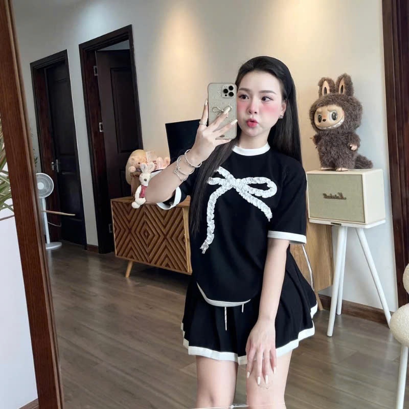 Set đồ nữ áo tay ngắn mix chân váy Jumito, đồ bộ nữ phong cách dễ thương, chất thun mềm mát mặc thoải mái HCOM3229