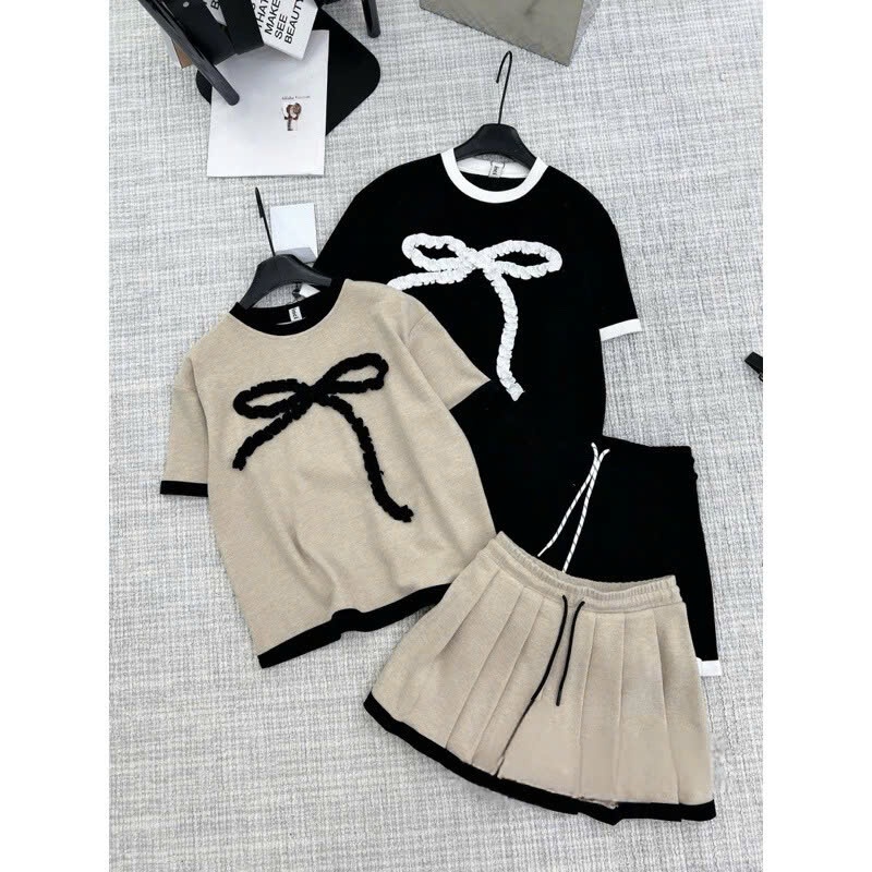 Set đồ nữ áo tay ngắn mix chân váy Jumito, đồ bộ nữ phong cách dễ thương, chất thun mềm mát mặc thoải mái HCOM3229