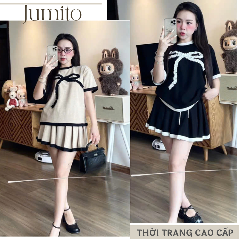 Set đồ nữ áo tay ngắn mix chân váy Jumito, đồ bộ nữ phong cách dễ thương, chất thun mềm mát mặc thoải mái HCOM3229