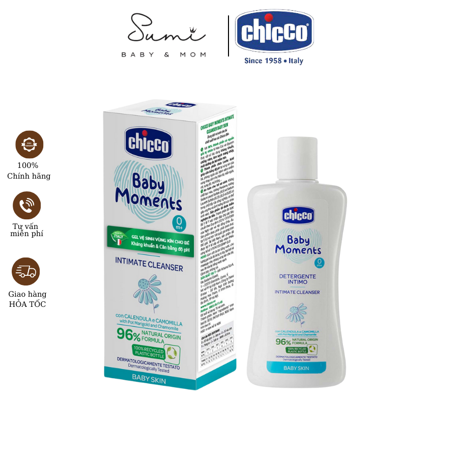 Gel Vệ Sinh Chicco Cho Bé Chiết Xuất Hoa Cúc Chicco 0M+ – Dịu Nhẹ Cho Bé Yêu Từ Sơ Sinh SSĐT