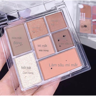 Bảng Phấn Mắt Lấp Lánh 7 Màu Sắc Dễ Thương Dành Cho Bạn Nữ
