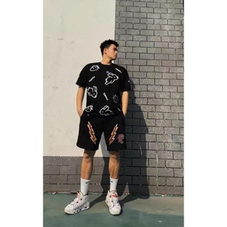 Quần Đùi Nỉ Cua Shorts LoveStudio Họa Tiết In TIA SÉT Cá Tính ,Quần short Thun Nỉ Dày Dặn Có Túi form Unisex [QD19]