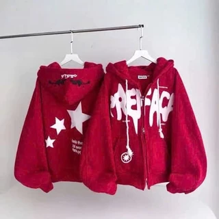 Áo khoác nỉ NAM NỮ in nổi full áo, dây kéo 2 đầu, mũ 2 lớp vải chính from rộng.