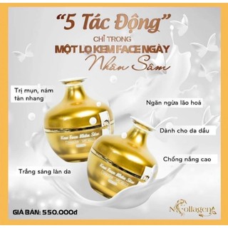 Kem Face Nhân Sâm N'collagen 25g Kèm Tẩy Tế Bào, Giúp da trắng sáng, giảm nám, tàn nhan