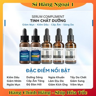 Serum Compliment 2% BHA Hyaluronic Acid B5 5% Vitamin C 20% Làm Sạch Da, Giảm Mụn Trắng Da 27ml của Nga