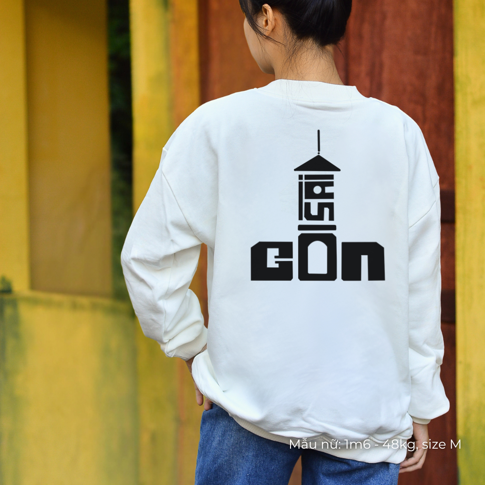 Áo dài tay Sweater nỉ chân cua (Nỉ Da Cá) thương hiệu Goodore mẫu Sài Gòn dáng Oversize năng động mùa thu đông