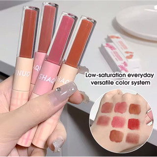 Son bóng lì dưỡng ẩm Shaqinuo Youth Time Double-ended Lip Gloss Matte Lips Whitening Lipstick