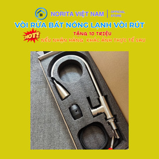 Vòi rửa rút dây chất liệu Inox 304 2 chế độ nóng lạnh xoay 360 độ cao cấp tiện dụng
