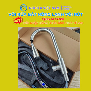 Vòi rửa rút dây chất liệu Inox 304 2 chế độ nóng lạnh xoay 360 độ cao cấp tiện dụng