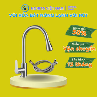 Vòi rửa rút dây chất liệu Inox 304 2 chế độ nóng lạnh xoay 360 độ cao cấp tiện dụng