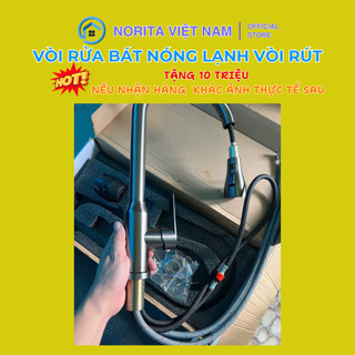 Vòi rửa rút dây chất liệu Inox 304 2 chế độ nóng lạnh xoay 360 độ cao cấp tiện dụng