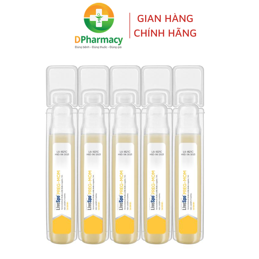 Men vi sinh chứa bào tử lợi khuẩn LiveSpo Pregmom cho bé táo bón, biếng ăn (20 ống)