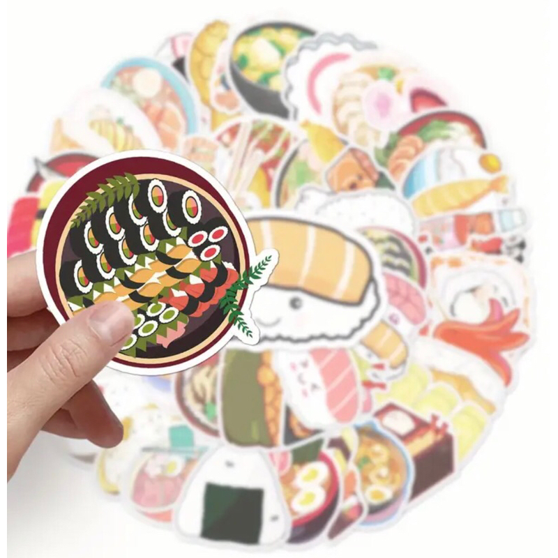 Bộ 100 sticker đồ ăn anime nhật bản siêu bắt mắt hấp dẫn trang trí sổ tay notebook trang trí cực đẹp
