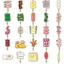 Set 60 Sticker Xiên Bẩn Đồ Ăn Vặt Chống Nước Dán Laptop Vali Sổ Tay