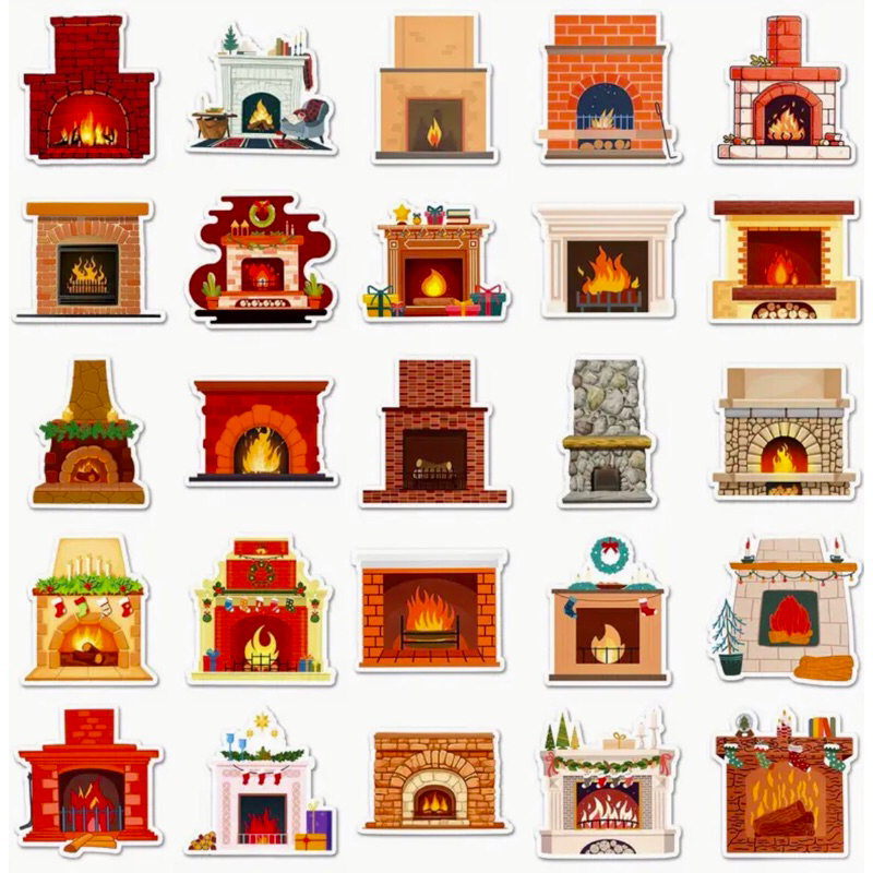 Sticker bếp lửa giáng sinh trang trí noel năm 2025 mẫu siêu hot