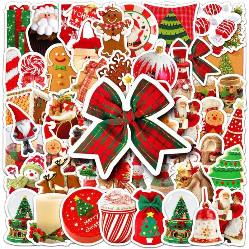 100 sticker Trang trí Giáng sinh Noel siêu hot chất lượng cao 2025 mẫu mới siêu hot