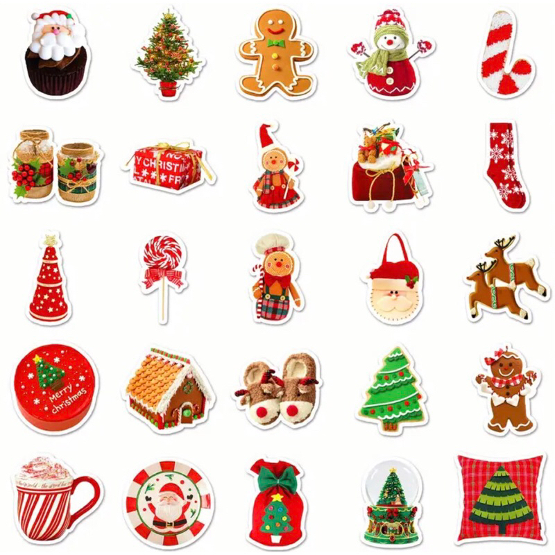 100 sticker Trang trí Giáng sinh Noel siêu hot chất lượng cao 2025 mẫu mới siêu hot