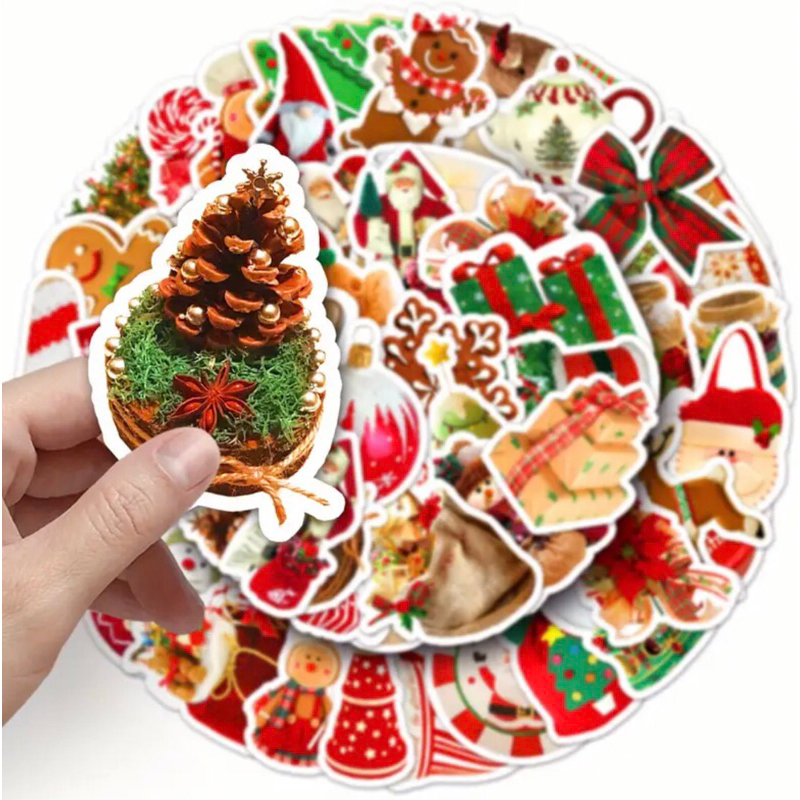 100 sticker Trang trí Giáng sinh Noel siêu hot chất lượng cao 2025 mẫu mới siêu hot