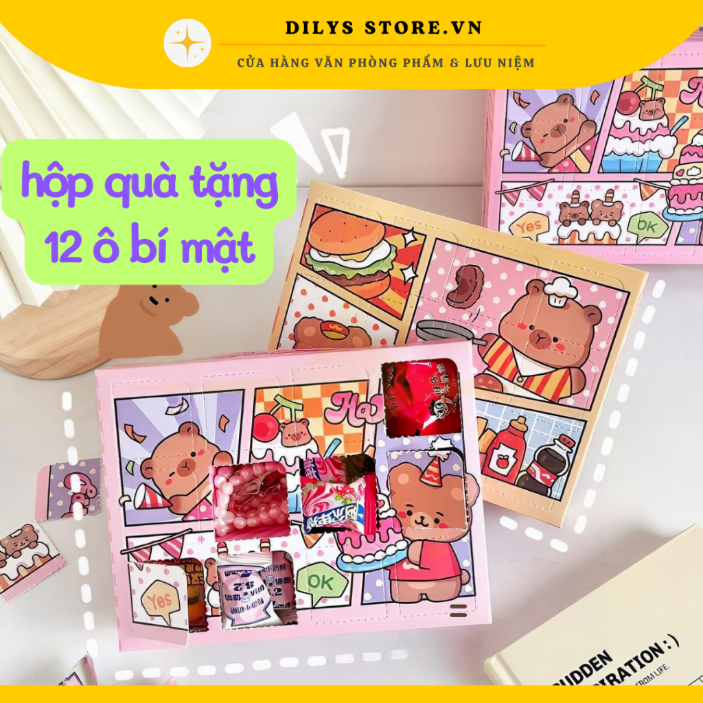 HIDDEN BOX 12 ô - Hộp quà bí mật 12 ô (CHỈ HỘP) tự làm quà tặng bí mật ...