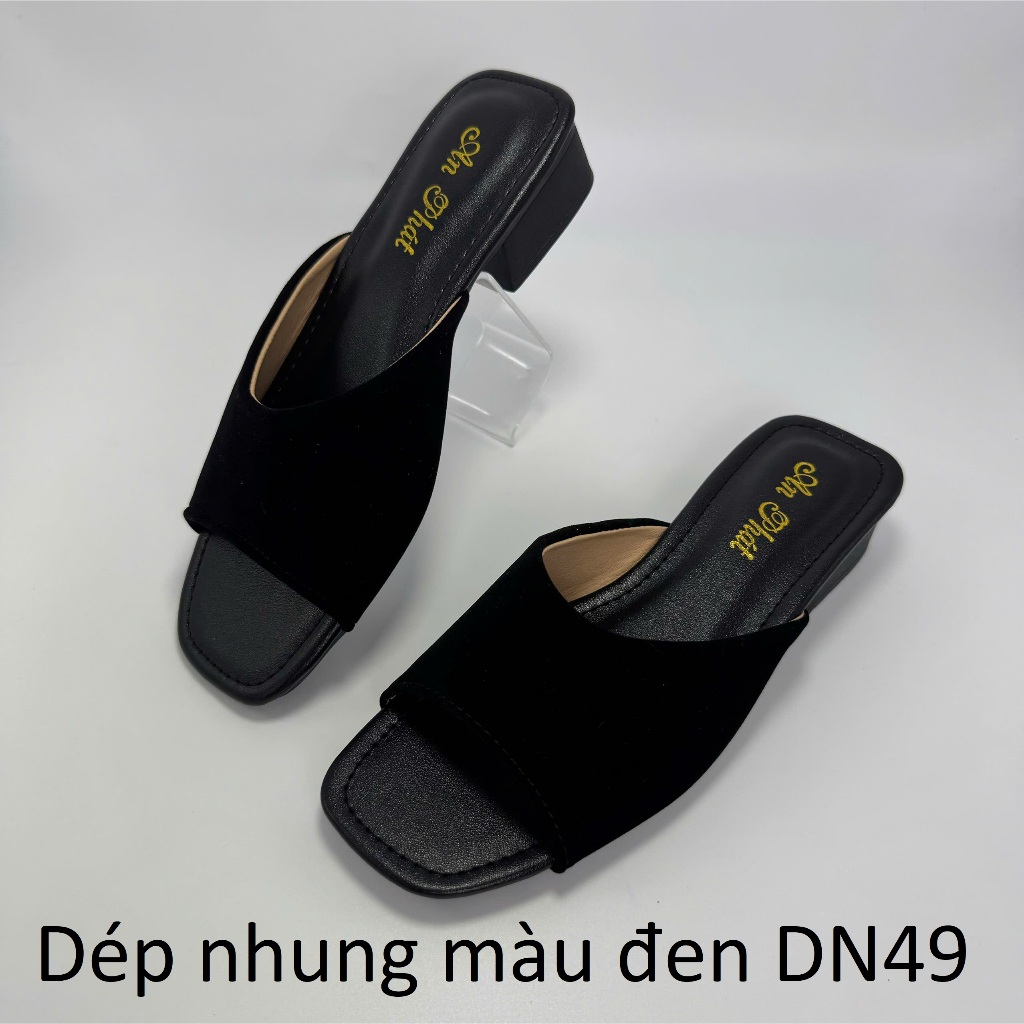 Dép nữ da Xịn thật DN08 cao 3cm - Dép trung niên đi êm chân