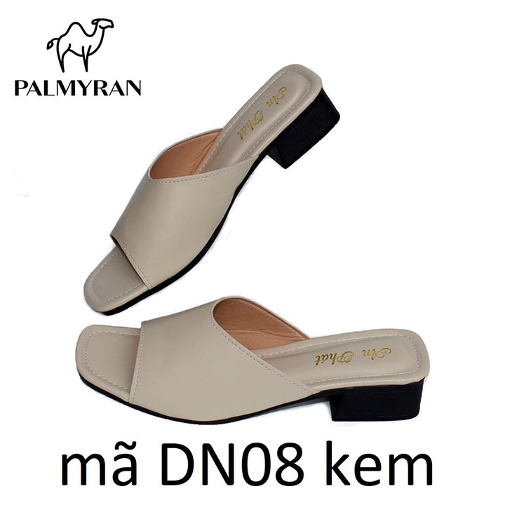 Dép nữ da Xịn thật DN08 cao 3cm - Dép trung niên đi êm chân