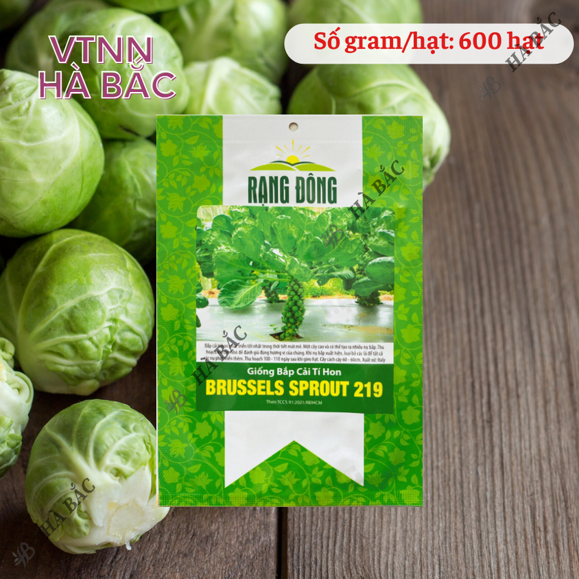 Hạt giống Bắp Cải Tí Hon Brussels Sprout 219 (2gram~600 hạt) sinh trưởng khỏe, năng suất cao