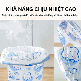 [MUA 2 Tặng 1]100 Bao Đựng Rác Dây Rút 45 x 45 Hình Thỏ Dễ Thương Chịu Tải 10kg, Bảo Vệ Môi Trường 🐰