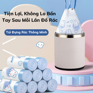 [MUA 2 Tặng 1]100 Bao Đựng Rác Dây Rút 45 x 45 Hình Thỏ Dễ Thương Chịu Tải 10kg, Bảo Vệ Môi Trường 🐰