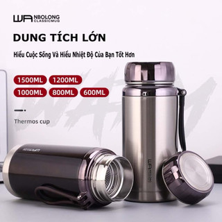 Bình giữ nhiệt inox 304 cao cấp,Bình nước giữ nhiệt nóng và lạnh có dây đeo và lưới lọc