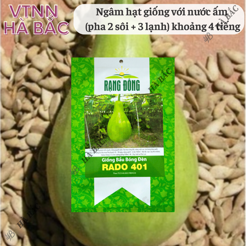Hạt giống Bầu Bóng Đèn Rado 401 (2gram~15 hạt) trái to, vị thơm, ngọt, ruột đặc, trồng quanh năm