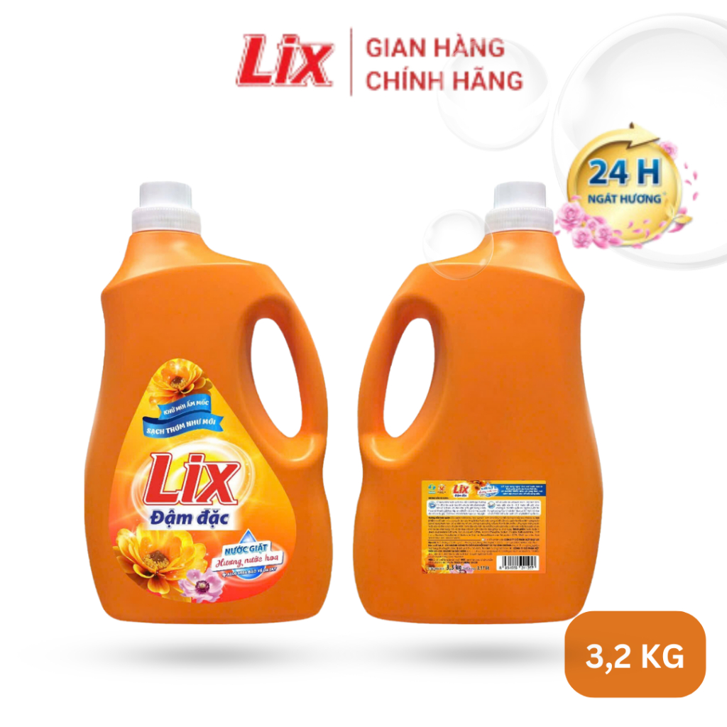 Ảnh Nước giặt Lix đậm đặc hương hoa chai 3.2kg làm sạch cực nhanh vết bẩn NGH46 tăng gấp đôi sức mạnh giặt tẩy quần áo 1