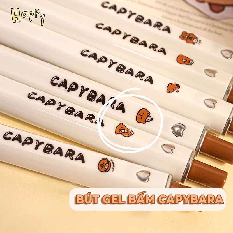 Set 6 và 12 Bút Bi Gel Bấm Ngòi 0.5mm Hoạt Hình Dễ Thương Cute Viết Mượt Mà Phù Hợp Cho Học Sinh