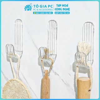 Móc Treo Keo Dính Acrylic Trong Suốt treo chìa khóa quần áo kéo 2 mặt cường lực nano decor, móc treo tường không khoan