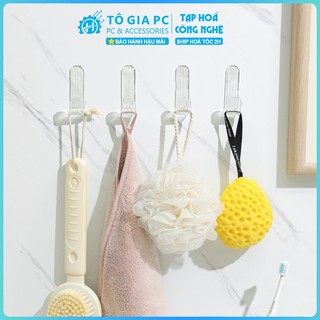 Móc Treo Keo Dính Acrylic Trong Suốt treo chìa khóa quần áo kéo 2 mặt cường lực nano decor, móc treo tường không khoan