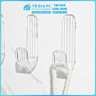 Móc Treo Keo Dính Acrylic Trong Suốt treo chìa khóa quần áo kéo 2 mặt cường lực nano decor, móc treo tường không khoan