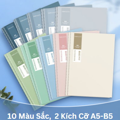 Tập Học Sinh, Tập Kẻ Ngang A5 B5 MESO 72 Trang 70 GSM - Vở Sinh Viên Bìa Màu Pastel, Sổ Khâu Gáy